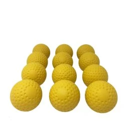 Barnettsports A-123 Baseball Balls For Throwing Machine, Size 9'', Red/yellow, 12 Pieces