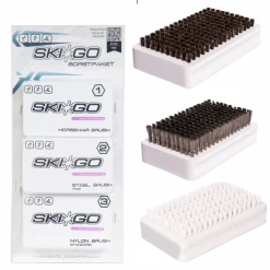 Barnett.store Skigo Wax Accessories Borstpaket 3st Ny/tag/steel