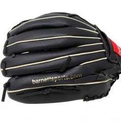 Barnettsports JL-125 Vinyl Baseball Glove, Outfield, Size 12,5, Black Gloves