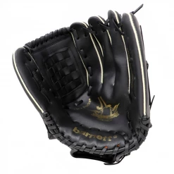 Barnettsports JL-125 Vinyl Baseball Glove, Outfield, Size 12,5, Black Gloves