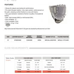 Barnettsports FL-120 Baseball Glove, Leather, Infield/outfield / Pitcher 12, Light Grey 15 Barnettsports FL-120 Baseball Glove, Leather, Infield/outfield / Pitcher 12, Light Grey