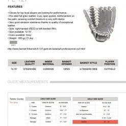 Barnettsports FL-127 Baseball Glove, Leather, Infield / Outfield / Pitcher, Light Grey Gloves 17 Barnettsports FL-127 Baseball Glove, Leather, Infield / Outfield / Pitcher, Light Grey Gloves