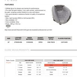 Barnettsports Gloves FL-203 Softball Glove, High Quality, Leather, Catcher, Light Grey 17 Barnettsports Gloves FL-203 Softball Glove, High Quality, Leather, Catcher, Light Grey