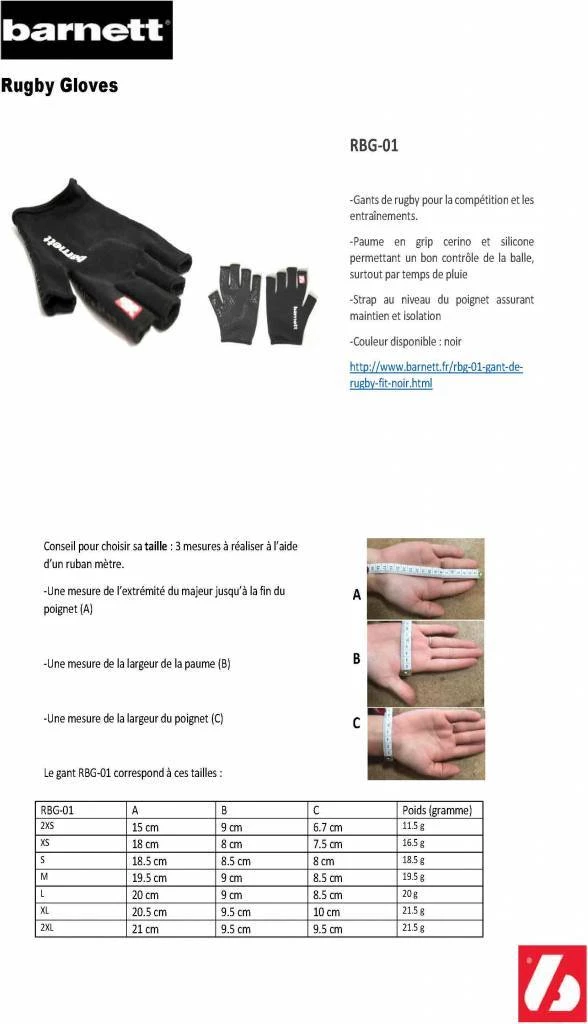 Barnettsports RBG-01 Fingerless American Football Gloves 5 Barnettsports RBG-01 Fingerless American Football Gloves