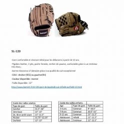 Barnettsports SL-120 Baseball Gloves In Leather Infield/outfield, Size 12, Brown