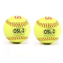Barnettsports OSL-2 Competition Softball, Size 12", Yellow, 2 Pieces