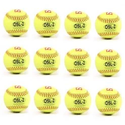 Barnettsports OSL-2 Competition Softball, Size 12", Yellow, 1 Dozen Balls