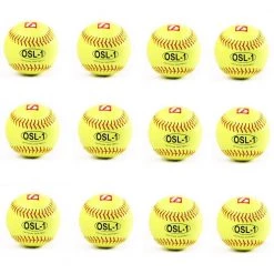 Barnettsports OSL-1 High Competition Softball, Size 12", Yellow, 1 Dozen