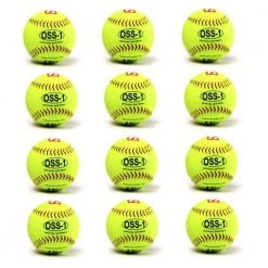 Barnettsports OSS-1 Practice Softball Ball, Size 12", Yellow, 1 Dozen