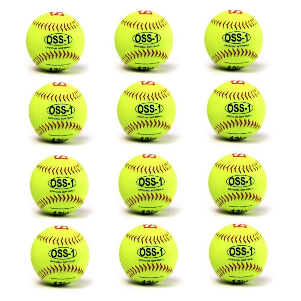 Barnettsports OSS-1 Practice Softball Ball, Size 12", Yellow, 1 Dozen 3 Barnettsports OSS-1 Practice Softball Ball, Size 12", Yellow, 1 Dozen