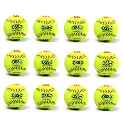 Barnettsports OSS-2 Practice Softball Ball, Soft Touch, Size 12", White, 1 Dozen Balls