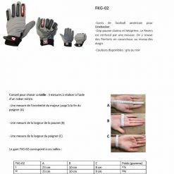 Barnettsports FKG-02 American Football Linebacker Gloves, LB, RB, TE, Grey