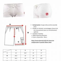 Barnettsports FS-01 Football Compressive Shorts, 3 Slots, White