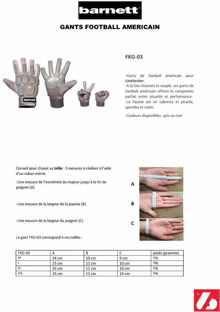 Barnettsports FKG-03 High Level Linebacker Football Gloves, LB,RB,TE, Black 8 Barnettsports FKG-03 High Level Linebacker Football Gloves, LB,RB,TE, Black